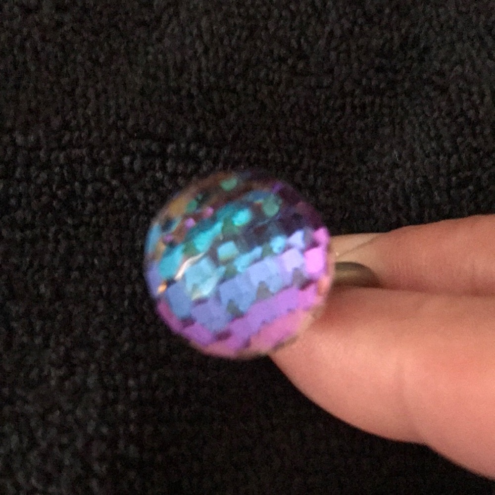 🟤Woman’s Vintage Multicolor Large disco/crystal Ring
